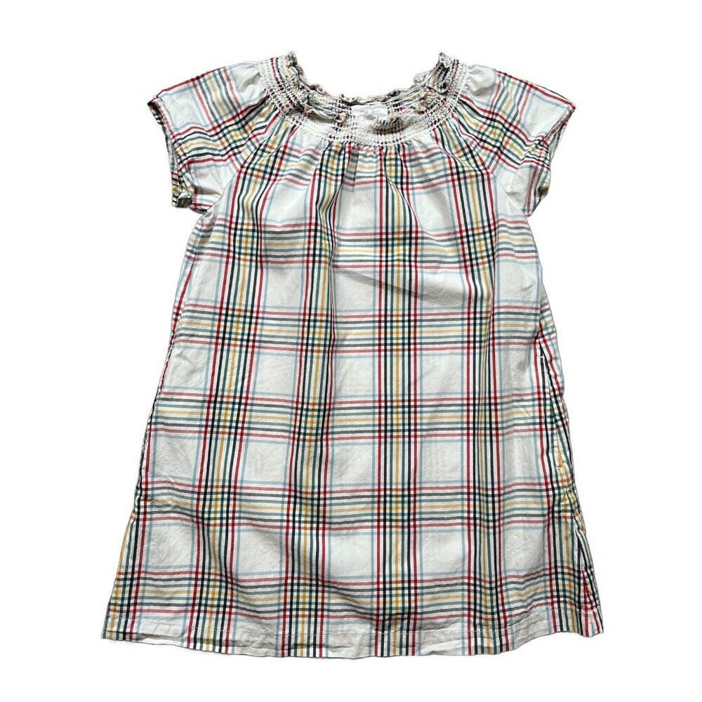 Hanna Andersson Smocked Primary Plaid Dress
